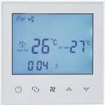 Термостат комнатный W-therm, белый,стеклянный, 3 скорости, недельное программирование WiFi для Android и IOS,, АС220, 3А, 86 х 86 х 13,3 мм