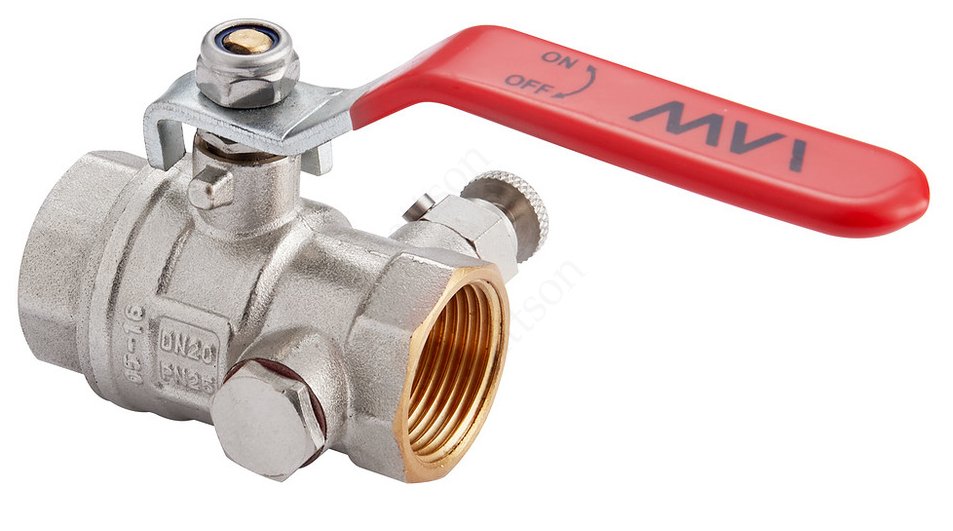 MVI Кран шаровый Premium с дренажом и воздухоотводчиком ВВ 1/2" PN25 ...