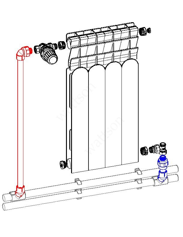 Сборка радиатора отопления. Схемы подсоединения радиаторов отопления. Схема подключения биметаллических радиаторов отопления. Обвязка радиаторов отопления полипропиленом схемы. Обвязка радиатора клапаном Данфосс.