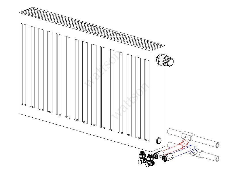 Радиатор prado universal с нижним подключением схема подключения