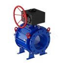 Кран шаровой 11с67п СФ разборный с редуктором Ру40 Ду 350