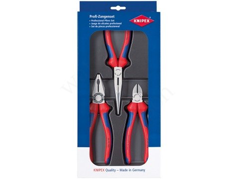KNIPEX Набор в ложементе 3 предмета: KN-0302180 плоскогубцы, KN-2612200 длинногубцы, KN-7002160 бокорезы