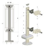 Кронштейн напольный KH5.50 для 20-30 типов 300-400 высота