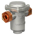 Фильтр газовый компактный ФН 1/2-6Д Ду 15 исполнение: линейное, вход и выход - накидная гайка G¾”, УЗ.1, с конденсатоотводом