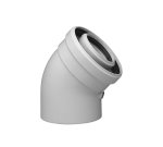 60/100 Коаксиальный отвод полипропиленовый 45°