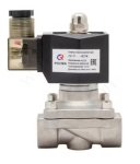 Клапан электромагнитный СК-12-15-НЕРЖ-В соленоидный двухходовой прямого действия нормально закрытый НЗ, н/нDC 24В мембрана - витон