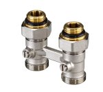 Клапан запорный LV-KB прямой, подключение 1/2x3/4, PN10, Tmax 120 C (с переходником 1/2х3/4 в комплекте)