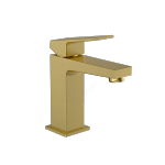 Смеситель Minimax Square для раковины однорычажный брашированное золото латунь