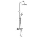 Душевая система Base Round с термостатическим смесителем и ручным душем хром латунь