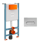 Комплект: Инсталляция для унитаза V-Fix Core с кнопкой глянцевой хром